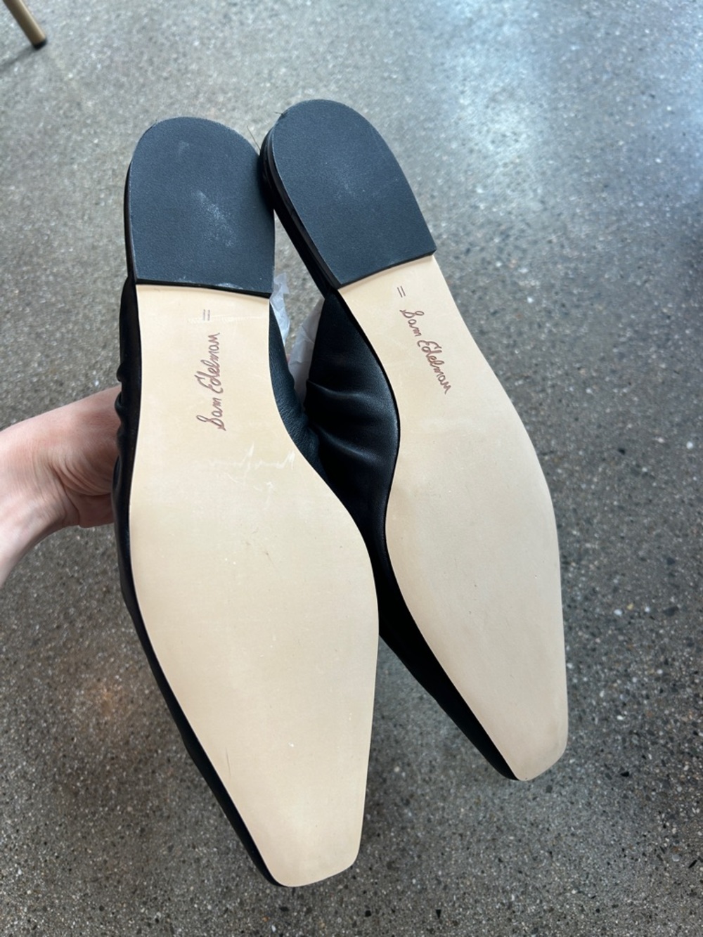 Sam Edelman Black Ruched Slip-On Mules - Picture 2 of 2